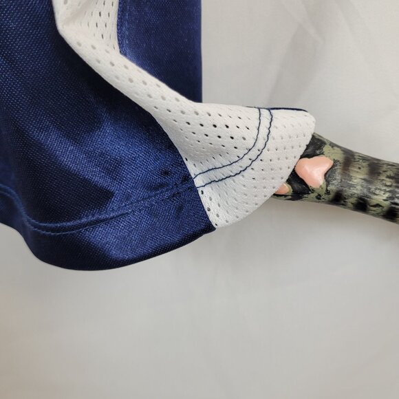 Vintage St. Louis Rams shirt Women's 2XL Blue NFL Bling mesh V-neck embroidered. - Picture 12 of 16